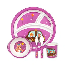 Fiddlerz Bamboo Baby Tableware Dinning Set Pack of 5 - Purple-picture-17
