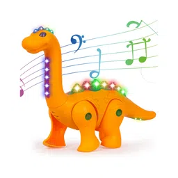 Fiddlerz Battery Operated Walking Dinosaur Musical Toys For Kids Electronic Pet Dino With Real Voice & Colorful LED Lights Long Neck Dinosaur (Color May Vary)-image-9