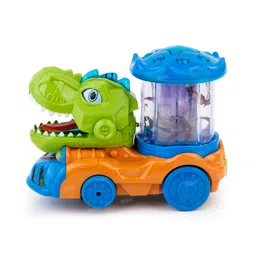 Fiddlerz Dinosaur Car Toy for Kids with Rotating Lights and Sound Effects Universal Wheel Moving Patterns for Boys and Girls - Green-image-2