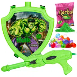fiddlerz Holi Pichkari High Pressure Gun Back Holding Tank of 1 Pkt Color & 100 Balloons Water Gun-picture-29