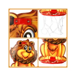 Fiddlerz Lion Basket Ball for Kids Toys for Boys Girls Portable Set with Hanging Board Ring Net Indoor and Outdoor Games image 2
