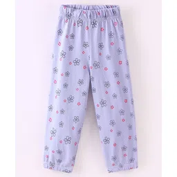 Fido Cotton Jersey Full Length Legging With Floral Print - Purple-picture-34