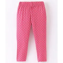 Fido Cotton Jersey Full Length Leggings Floral Print - Dark Pink-picture-12