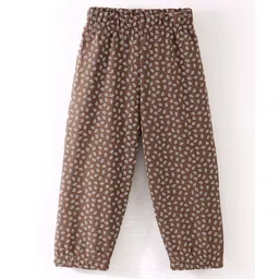 Fido Cotton Jersey  Full Length Leggings Leaves Printed - Brown-picture-16