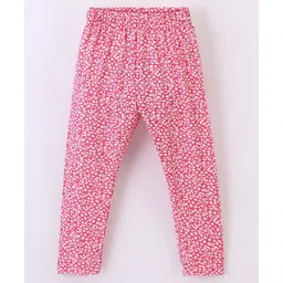 Fido Single Jersey Cotton Knit Full Length Leggings Floral Print - Pink-picture-27