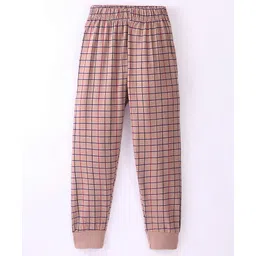 Fido Single Jersey Full Length Lounge Pant Checkered - Peach-picture-33