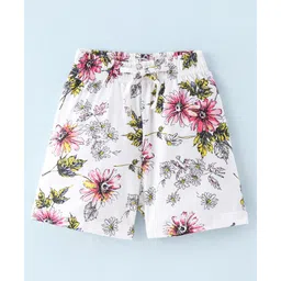 Fido Single Jersey Shorts Floral Print -Cream-picture-30