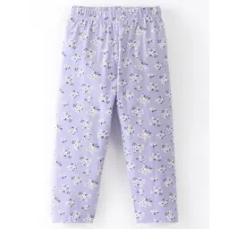 Fido Single Jersey Three Fourth Leggings Floral Print - Purple image 1