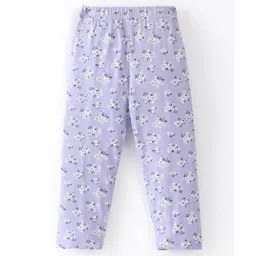 Fido Single Jersey Three Fourth Leggings Floral Print - Purple image 2