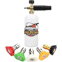 Fieldstar Foam Cannon for Pressure Washer | 1L Bottle with 1/4” Quick Connector + 5 Nozzle Tips | Heavy-Duty Snow Foam Lance for Car, Bike & Home Cleaning-image-6