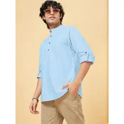 Fifth U Men Turquoise Blue Kurta-picture-38