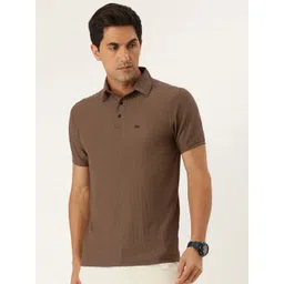 FIFTY TWO Self Design Textured Polo Collar T-shirt-picture-27