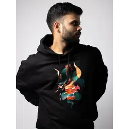 FiftyEight Men Printed Hooded Sweatshirt-picture-5