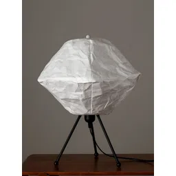 FIG Luna White & Black Textured Metal Triangle Table Lamp with Bulb-picture-22