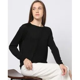 fig Women Knitted Relaxed Fit Round-Neck Sweater-picture-33