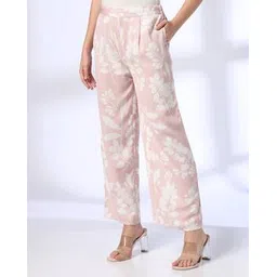 fig Women Leaf Print Straight Fit Trousers-picture-33