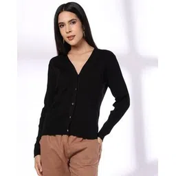 fig Women Placket V-Neck Cardigan-picture-41