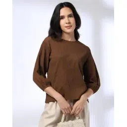 fig Women Relaxed Fit Sweatshirt with Balloon Sleeves-picture-34