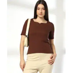 fig Women Ribbed Slim Fit V-Neck Top-picture-13