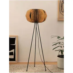 FIG Living Black Cotton And Linen Mix Ori Floor Lamp-picture-34