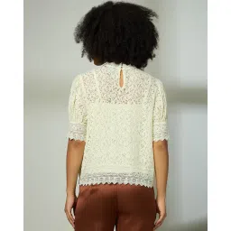 fig Women Lace Regualr Fit Top image 3