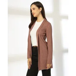 fig Women Ribbed Relaxed Fit Front-Open Cardigan image 2
