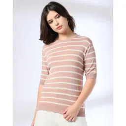 fig Women Striped Slim Fit Sweater image 1