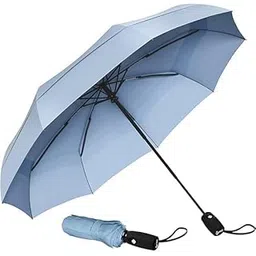 figment Windproof Travel Umbrella, Automatic Open Close, Big Size for Men, Women, Kids, UV Protection, Stylish Folding Umbrella, Compact 3 Fold Design, Rain and Sun Umbrella, Lightweight (Light Blue)-picture-32