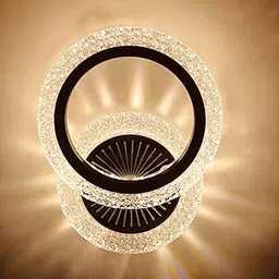 FILLISKA Luxurious Acrylic Crystal Wall Lamp with Adjustable Colour Changing Function, Elegant Finish (Black CrystalRound-701)-picture-10