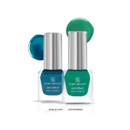 FILMY BEAUTY Set Of 2 Gel Effect Nail Polish - 10 ml Each Blue Luna 28 Evergreen 42-picture-10