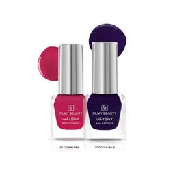 FILMY BEAUTY Set Of 2 Gel Effect Nail Polish- 10 ml Each- Cosmo Pink 23- Ocean Blue 37-picture-28