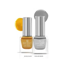 FILMY BEAUTY Set Of 2 Gel Effect Nail Polish- 10 ml Each- Gold Glow 43- Silver Drops 26-picture-20