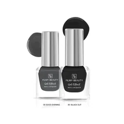 FILMY BEAUTY Set Of 2 Gel Effect Nail Polish- 10 ml Each- Good Evening 05- Black Out 30 image 1