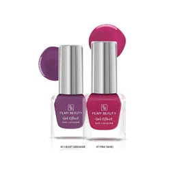 FILMY BEAUTY Set Of 2 Gel Effect Nail Polish- 10 ml Each- Heart Breaker 40- Pink Sand 47-picture-23