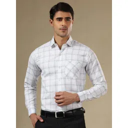 FILO HEVIS Men Classic Fit Checked Spread Collar Formal Shirt-picture-30