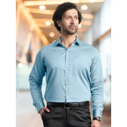 FILO HEVIS Men Classic Fit Solid Spread Collar Cotton Formal Shirt-picture-16