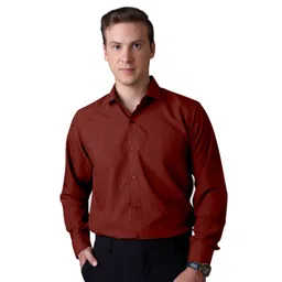 FILO HEVIS Men Classic Spread Collar Solid Cotton Formal Shirt-picture-12