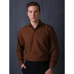 FILO HEVIS Men Classic Spread Collar Solid Cotton Formal Shirt-picture-11