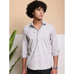 FILO HEVIS Men Classic Spread Collar Vertical Striped Cotton Casual Shirt-picture-27