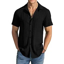 filo hevis Men's Popcorn Textured Casual Stylish Shirt Half Sleeve.-picture-23