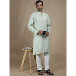 FILORI STUDIO Men Woven Design Festive Cotton Straight Kurta image 3