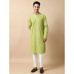 FILORI STUDIO Men Woven Design Festive Pure Cotton Straight Kurta-picture-11