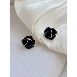 FIMBUL Gold Plated Enamelled Floral Studs-image-48