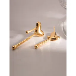 FIMBUL Gold Plated Heart Shaped Studs-image-40