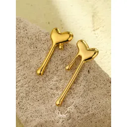 FIMBUL Gold Plated Heart Shaped Studs-image-8