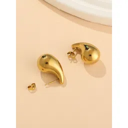 FIMBUL Gold-Plated Lightweight Teardrop Shaped Drop Earrings-image-11