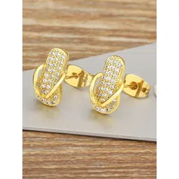FIMBUL Gold-Plated Rhinestone Studded Quirky Studs-picture-39