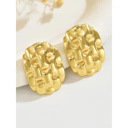 FIMBUL Gold Plated Texture Geometric Shaped Studs-image-34