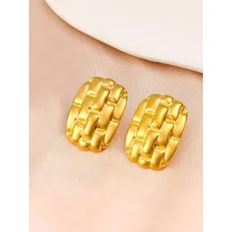 FIMBUL Gold Plated Texture Geometric Shaped Studs-image-39
