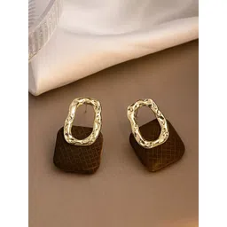 FIMBUL Gold-Plated Textured Geometric Shaped Studs-picture-23